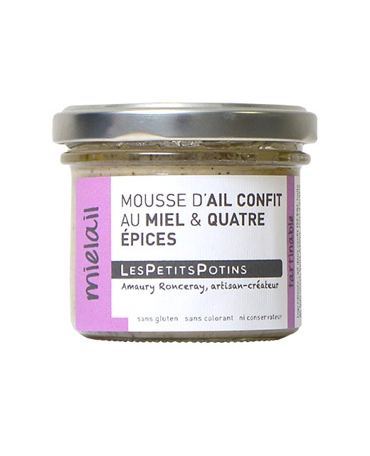 Mousse de ajo confitado con miel y 4 especias - Les Petits Potins